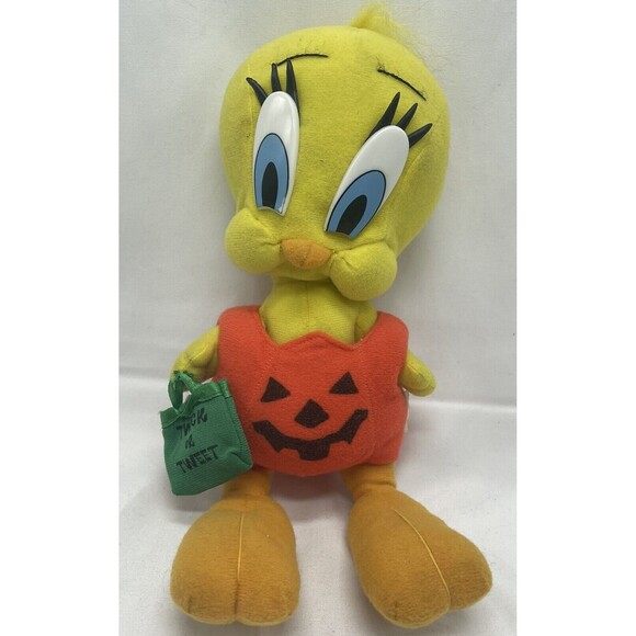 VTG Tweety Bird Warner Bros Halloween Looney Tunes 11” Plush 1997 Stuffed Animal - Picture 1 of 16